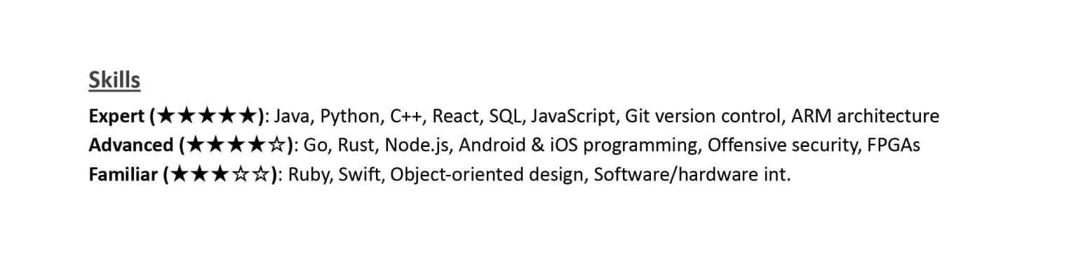 how to write a resume for software developer